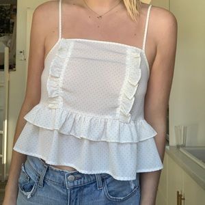White and Yellow Forever 21 Blouse